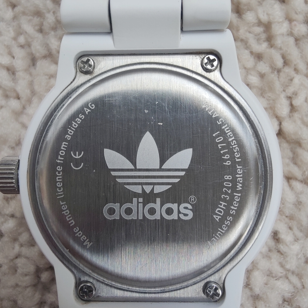 White Adidas Silicone Watch with Original Logo - Picture 6 of 9